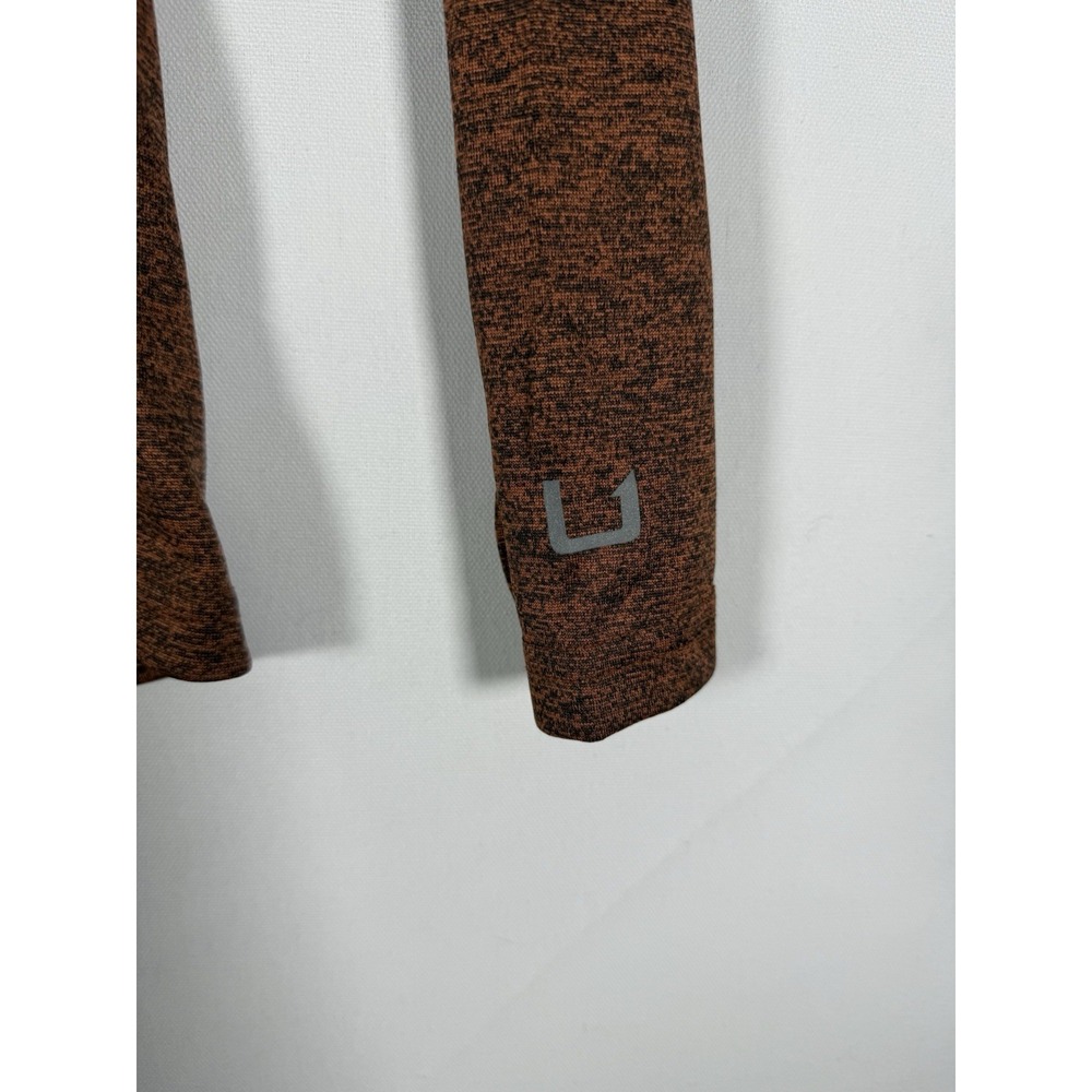 NWT HUK Shirt Mens Small Heather Burnt Orange Coldfront 1/4 Zip Fishing Pullover - Picture 5 of 7